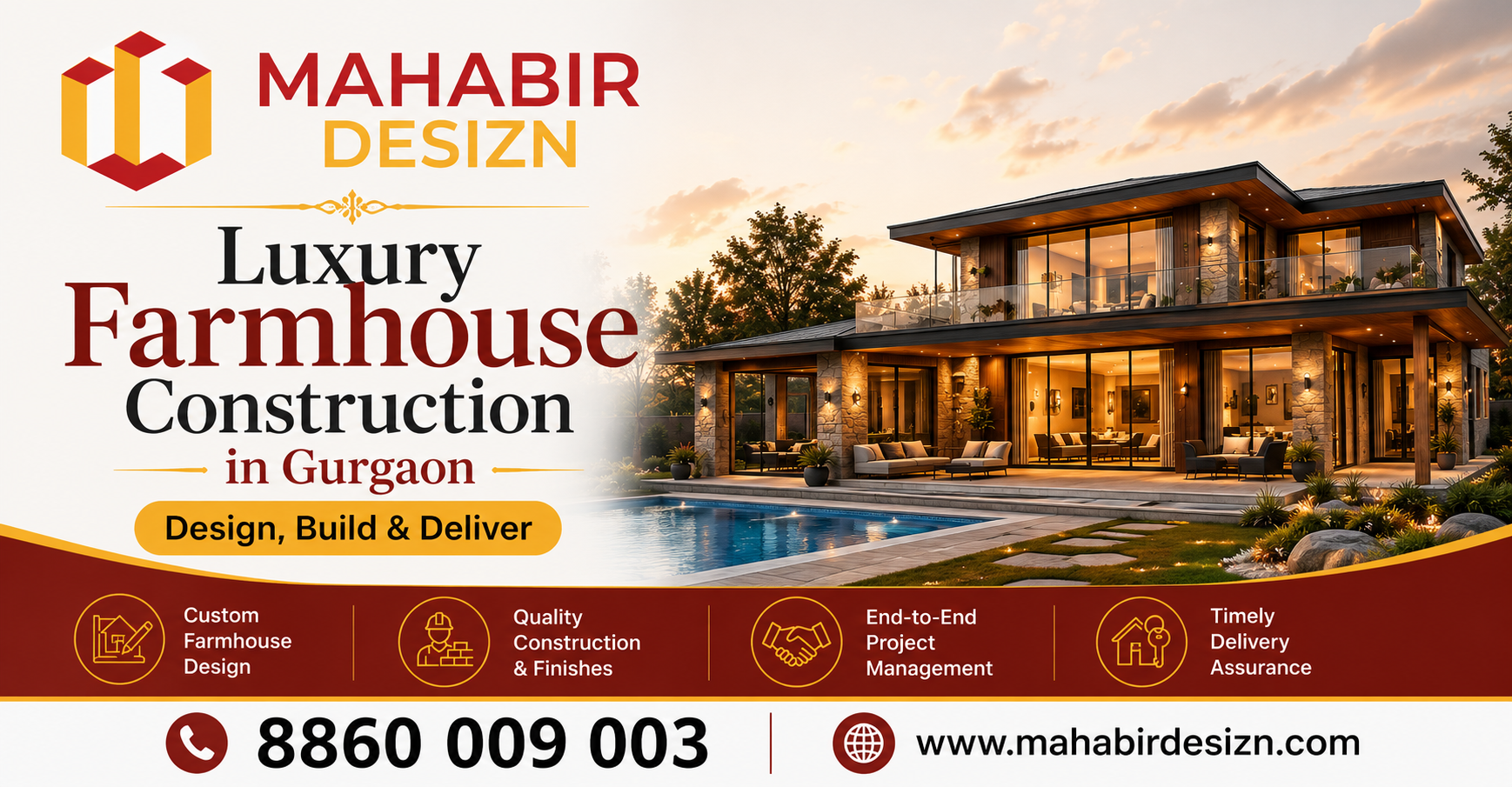 Luxury Farmhouse Construction in Gurgaon: Design, Build & Deliver